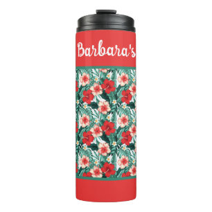 Garrafa Térmica Hibisco Florido Personalizado