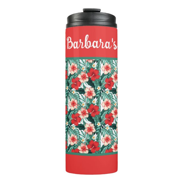 Garrafa Térmica Hibisco Florido Personalizado (Frente)