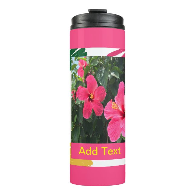 Garrafa Térmica Hibisco Rosa Quente (Frente)