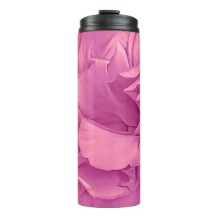 Garrafa Térmica Hibiscus Rosa Púrpura Dupla Penteada