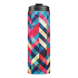 Garrafa Térmica hipster zigzag padrão uniforme com efeito de grada