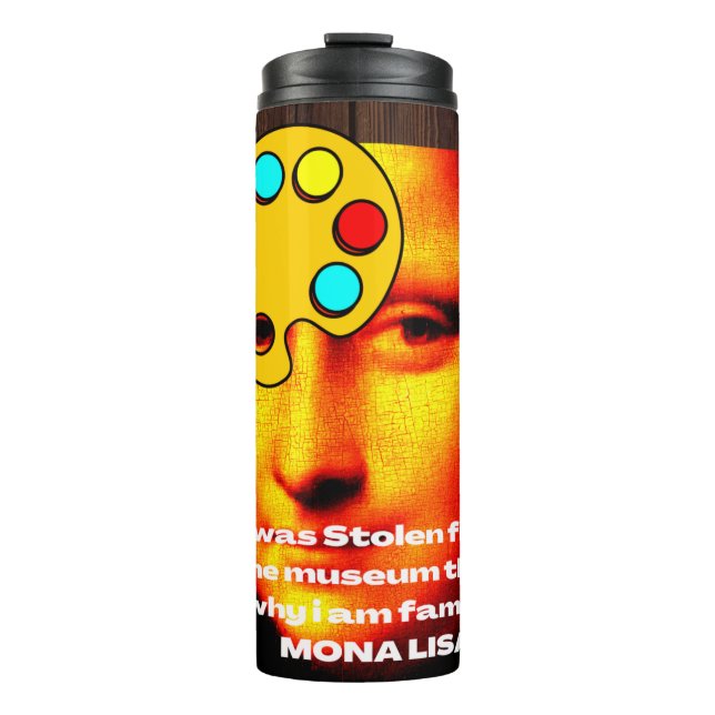 Garrafa Térmica história de pintura de Mona lisa (Frente)
