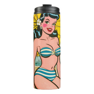 Garrafa Térmica Histórias em quadrinhos de verão da Retro Bikini G