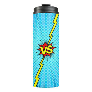 Garrafa Térmica Histórias em quadrinhos versus fundo, estilo cláss