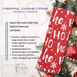 Garrafa Térmica Ho-Ho-Ho Feliz Natal Copo Térmico