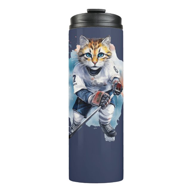 Garrafa Térmica Hockey com Gato Puramente Legal (Frente)