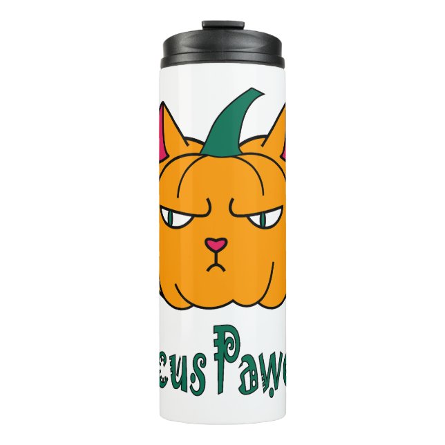 Garrafa Térmica Hocus pawcus Halloween abóbora gengibre magia (Frente)