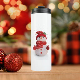 Garrafa Térmica Homem de neve tridimensional do Natal