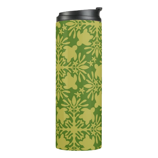 Garrafa Térmica Honu sea turtle hawaiian quilt pattern (Giro à esquerda)