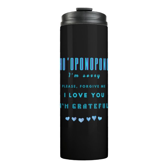 Garrafa Térmica Ho'oponopono Healing Mantra - Azul Claro Espiritua (Frente)