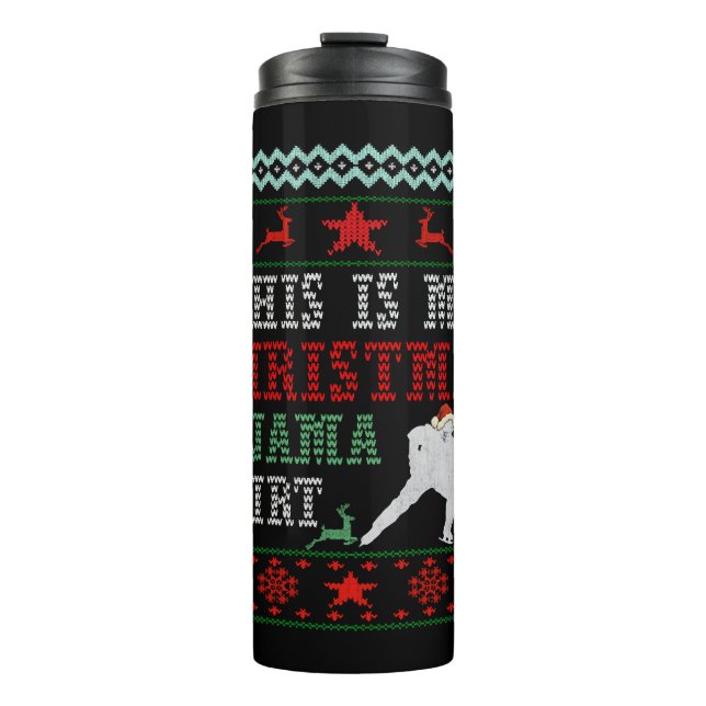 Garrafa Térmica hóquei no pijama de natal (Frente)
