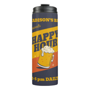 Garrafa Térmica Hora Feliz do Texto Personalizado