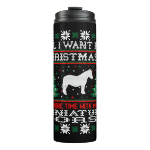 Garrafa Térmica Horse natal engraçado Mini Horse