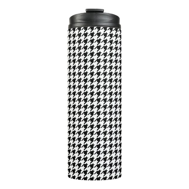 Garrafa Térmica Houndstooth Preto e Branco (Frente)