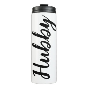 Garrafa Térmica Hubby Simples Black White Script Gift