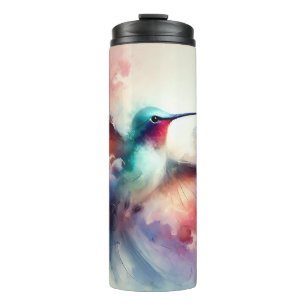 Garrafa Térmica Hummingbird Graceful em Watercolor