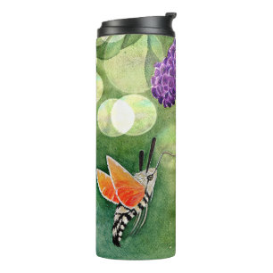 Garrafa Térmica Hummingbird Hawk Moth e Lilacs