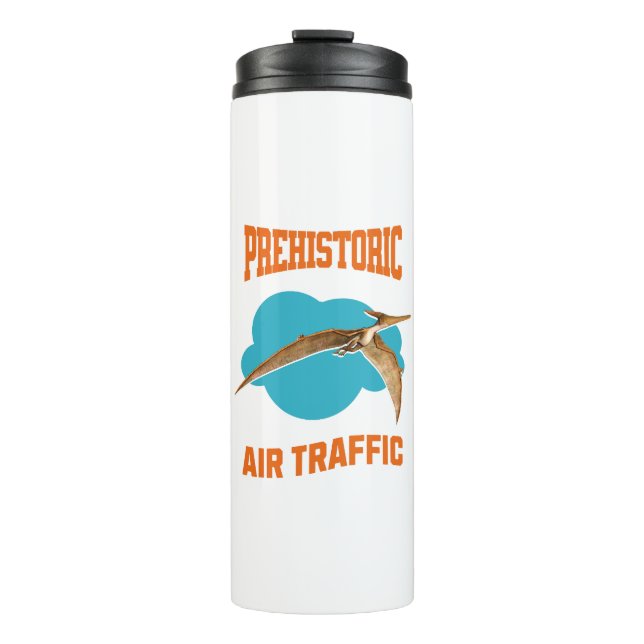 Garrafa Térmica Humor de Piloto de Tráfego Aéreo Pré-Histórico Pte (Frente)