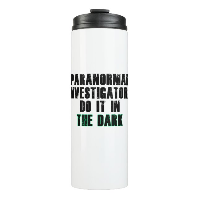Garrafa Térmica Humor dos Investigadores Paranormais (Preto) (Frente)