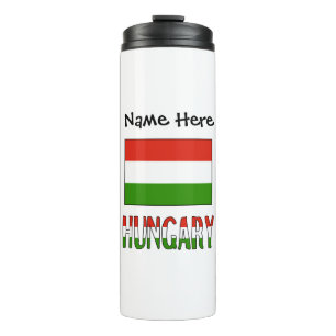 Garrafa Térmica Hungria e Bandeira Húngara Personalizados