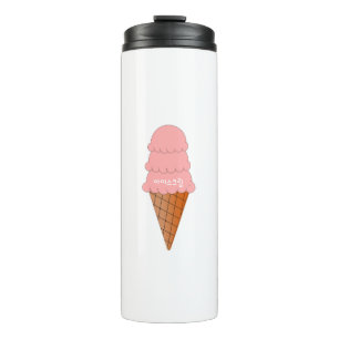 Garrafa Térmica Icecream de morango coreano
