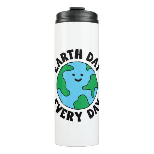 Garrafa Térmica Ícone Terra Feliz do Dia a Dia Ecológico da Terra