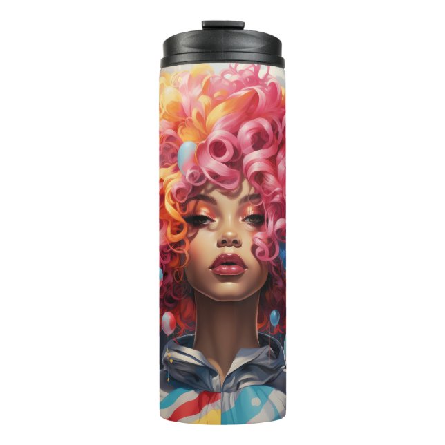 Garrafa Térmica Iconic Painterly Afro Girl Tumbler (Frente)