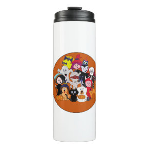 Garrafa Térmica Ideias de design de Halloween fofas, desenhos engr