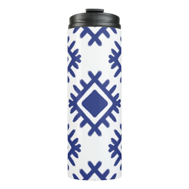 Garrafa Térmica Ikat pattern Ethnic textile tribal American Americ (Frente)