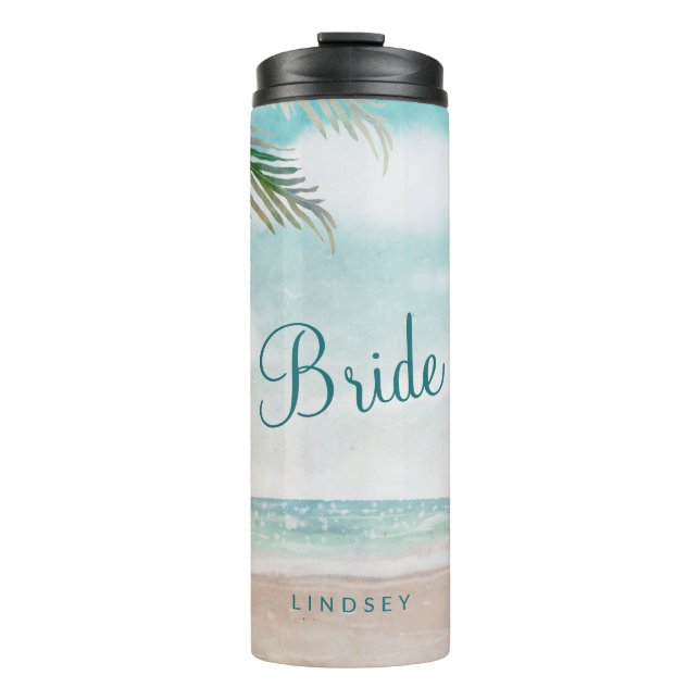 Garrafa Térmica Ilha Breeze Pintada Praia Noiva Personalizada (Frente)