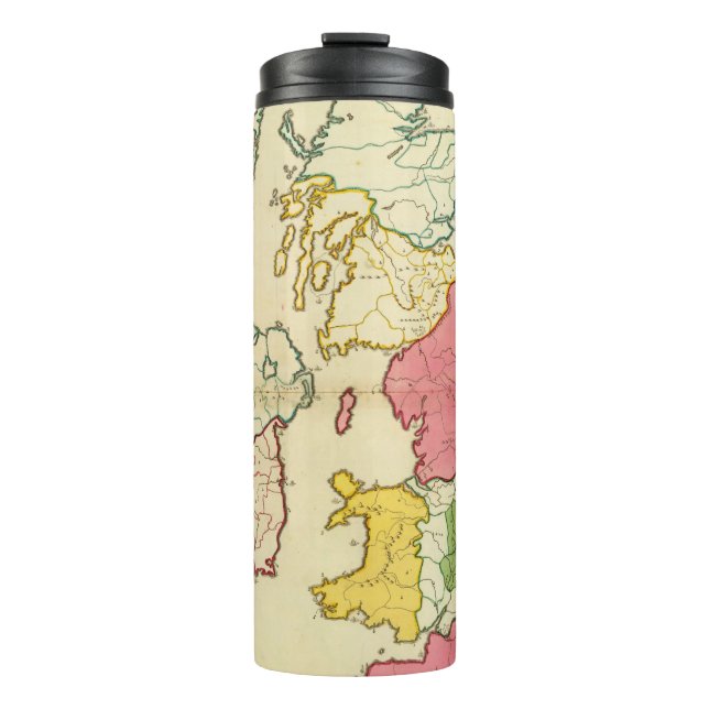Garrafa Térmica Ilhas lisas de Ingleses do mapa (Frente)