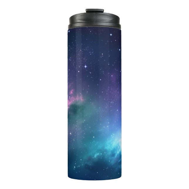 Garrafa Térmica Iluminação Estelar: Nebulosa com Estrelas Brilhant (Frente)