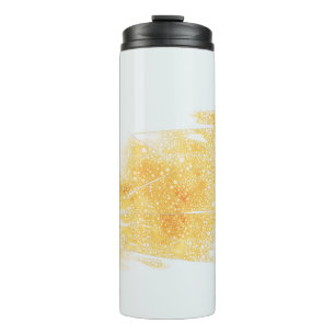 Garrafa Térmica Ilustração amarela e branca