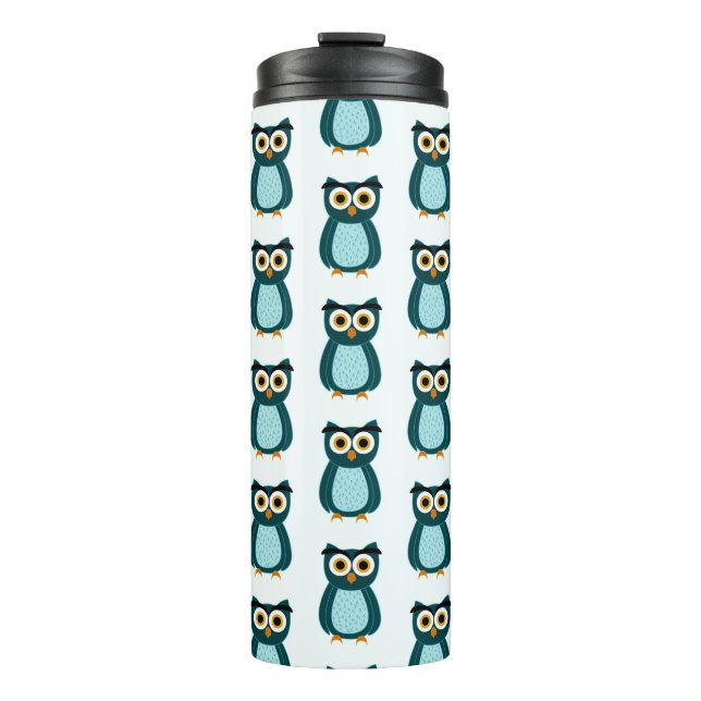 Garrafa Térmica Ilustração Blue Owl (Frente)