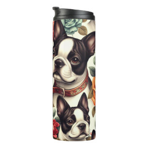 Garrafa Térmica Ilustração Cute Boston Terrier