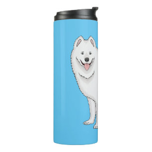 Garrafa Térmica Ilustração de desenho animado com cão Samoyed