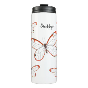Garrafa Térmica Ilustração de desenho animado da borboleta