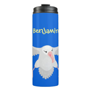 Garrafa Térmica Ilustração de desenho animado de albatroz fofo voa
