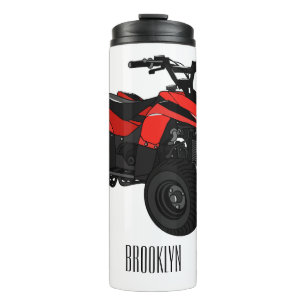 Garrafa Térmica Ilustração de desenho animado de bicicleta atv