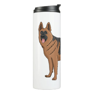 Garrafa Térmica ilustração de desenho animado de cão german shephe