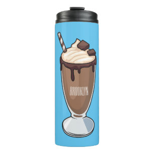 Garrafa Térmica Ilustração de desenho animado de Chocolate Milksha