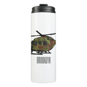 Garrafa Térmica Ilustração de desenho animado de helicóptero do ex
