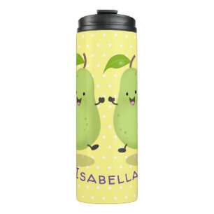 Garrafa Térmica Ilustração de desenho animado de pares de pera