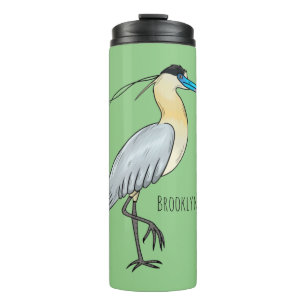 Garrafa Térmica Ilustração de desenho animado de pássaros com lege