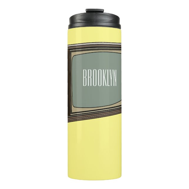 Garrafa Térmica Ilustração de desenho animado de televisão (Frente)