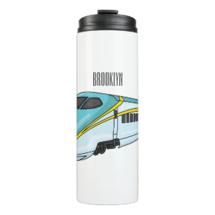Garrafa Térmica Ilustração de desenho animado de trem de bala de a