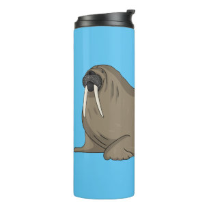 Garrafa Térmica Ilustração de desenho animado de Walrus