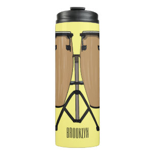 Garrafa Térmica Ilustração de desenho animado do tambor de bongo