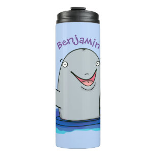 Garrafa Térmica Ilustração de desenho animado feliz e adorável