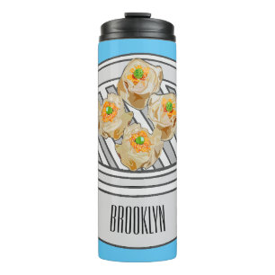 Garrafa Térmica Ilustração de desenho animado Shumai dim sum